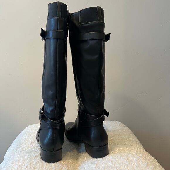 Naturalizer Sahara Black Tall Vegan Leather Boots size 8M - Picture 5 of 9